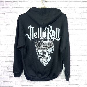 |•JELLY ROLL•| Black Hoodie Hooded Full Zip Sweatshirt